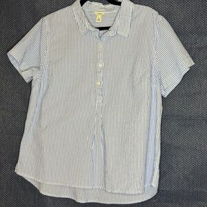L.L. Bean Women's Striped Button-Up Blouse
